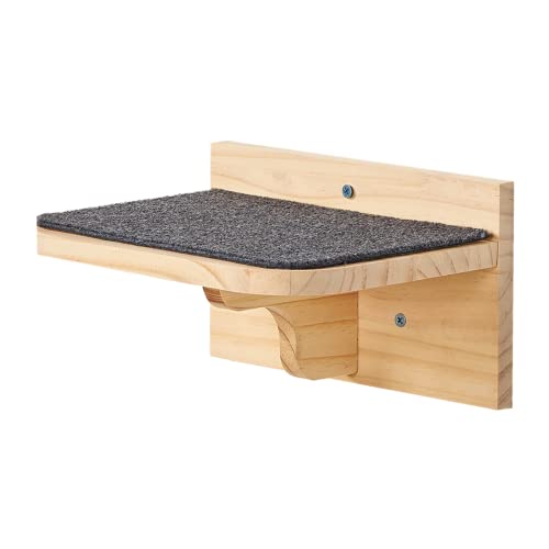 SHENGOCASE 9.8" x 7.1" Solid Wood Wall Mounted Large Cat Step, Cat Wall Furniture, Shelves Stairs Perch - size: 9.8" x 7.1"