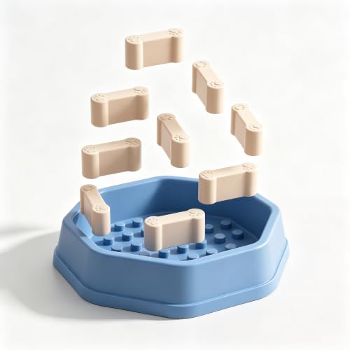Slow Feeder Bowl with Removable Pegs for Small and Medium Dogs and Cats - color: Blue