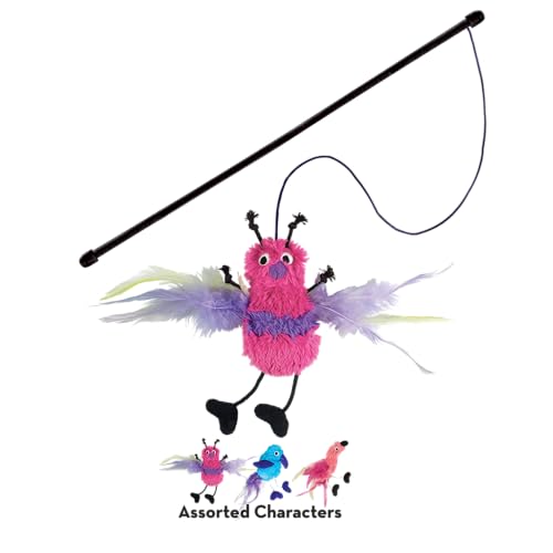 KONG Cat Teaser Wand Toy - Encourages Pouncing & Batting (Feather) - color: Feather