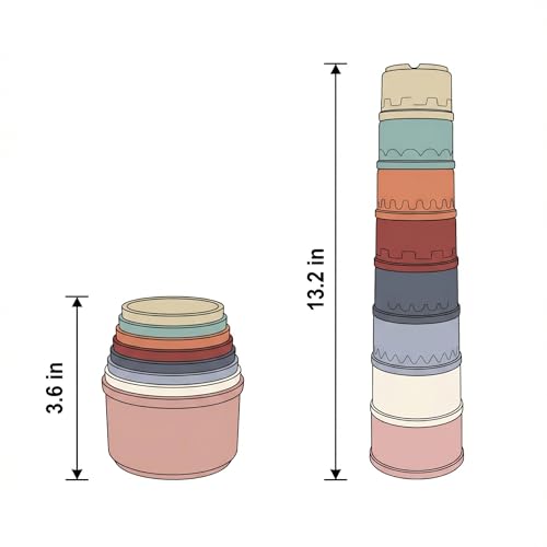 8Pcs Stacking Cups for Rabbits – Small Animal Nesting Toys