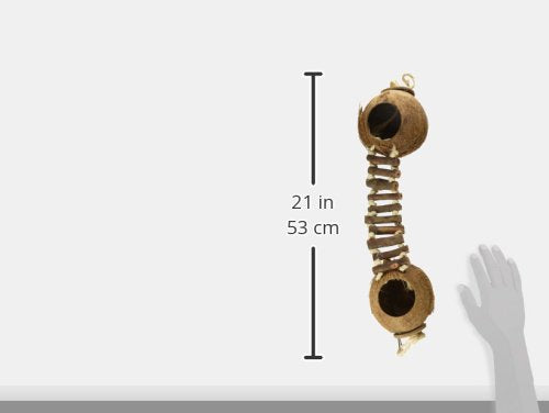 Prevue Pet Products Naturals Double Coconut Walk Small Animal & Bird Toy - style: Coco Hideaway with Bird Ladder