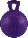 Jolly Pets Tug-n-Toss Heavy Duty Dog Toy Ball with Handle, 4.5 Inches/Small, Purple - color: Purple, size: Small (4.5 in)
