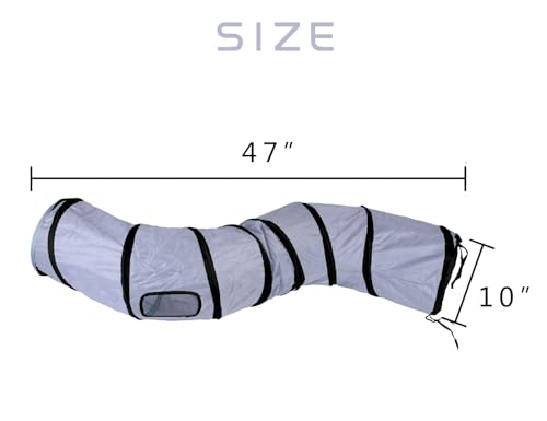 iCAGY Cat Tunnel Toys for Indoor Cats Kittens Rabbits, Pet Toy Play Tunnels - color: Dark Grey
