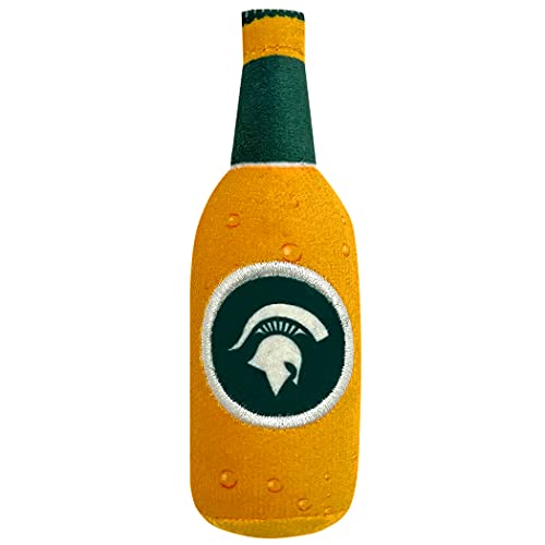 BEST PLUSH CAT TOY: NCAA MICHIGAN STATE SPARTANS Complete Set of 3 piece Cat Toys filled with Fresh Catnip. Includes: 1 Helmet Cat Toy, 1 Football Cat Toy with Feathers & 1 Beer Bottle. With Team LOGO - color: MICHIGAN STATE SPARTANS