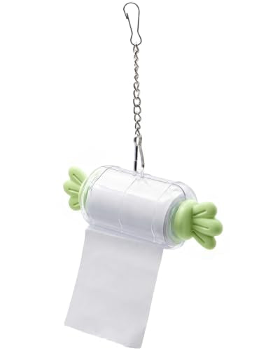 Parrot Rolling Paper Play Toy for Parakeet Cockatiel Conure, Green - color: Green