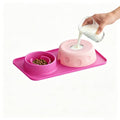 Slow Feeder Dog Bowls & Lick Bowl with Rolling Ball, Interactive Dog Bowl - color: Pink