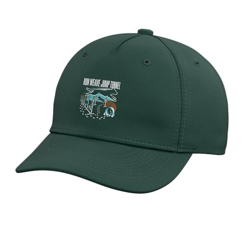 Run Weave Jump Tunnel Dog Agility Adjustable Baseball Hat - color: Dark Green