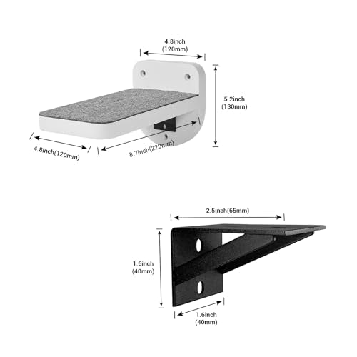 ESPETS Set of 3 White Cat Wall Climbing Steps, Wall Mount Floating Shelves - color: White