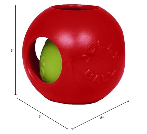 Jolly Pets Teaser Ball Interactive Dog Toy, 8 in Large, Red - color: Red, size: Large (8 in)
