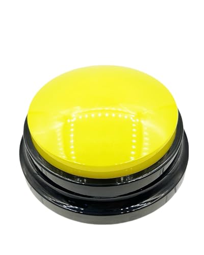 Dog Buttons for Communication Voice Recording Buttons for Classroom and Pet Training 30-Second Record & Playback Dog Buttons for Study, Office, Family, and Kids (Yellow, one) - color: Yellow