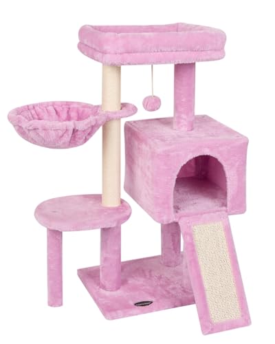 Cute Cat Tree Kitten Cat Tower Condo Furniture Scratching Posts Hammock - color: Pink