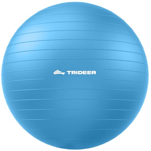 Trideer Yoga Ball for Exercise, Pregnancy, Exercise Ball, Pump Included - color: Sapphire blue, size: L(23-26ines/58-65cm)