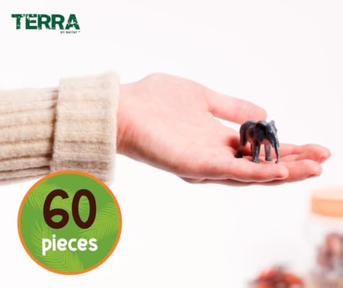 Terra by Battat Wild Animal Figurines Tube, 60 Mini Safari Figures, Animals - style: Wild Animals in Tube