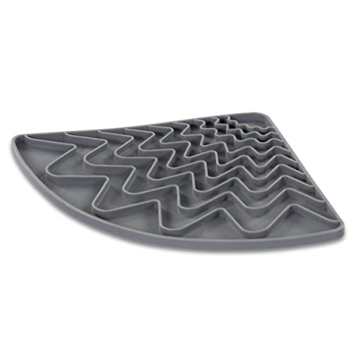 Messy Mutts Triangle Dog Lick Mat, Suction Cups, Cool Grey