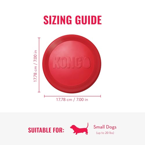 KONG Flyer - Durable Dog Toy for Outdoor Playtime - Natural Rubber Flying Disc, Dog Toy for Fetch - Safer Disc for Healthy Activity - for Small Dogs (Pack of 3) - size: Small (Pack of 3)