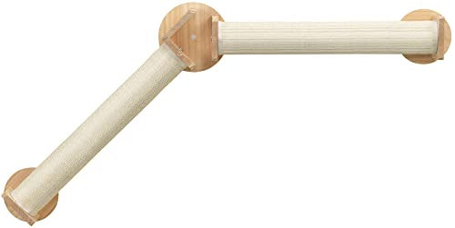 Trixie Cat Wall Furniture Set 4 - Cat Wall Scratcher, Climbing Shelves - 2 Sisal Rope Scratching Posts - Elevated Shelf - Natural/White - color: Set 4 - Natrual