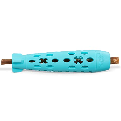 Messy Mutts Totally Pooched Stuff n Chew Rocket Stick, 10 Inch, Teal - color: Teal