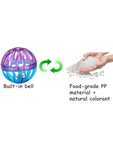 ZHUANGZI 5-Pack Bell Ball Hamster Toys for Dwarf Hamsters and Gerbils - size: 1.5''