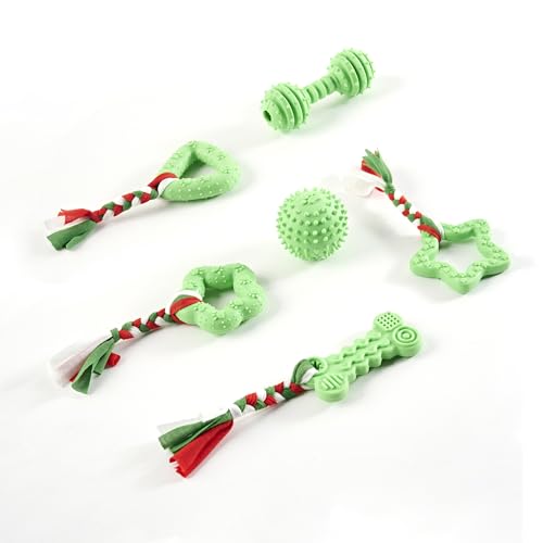 Halloween Puppy Chew Toys, 6 Pack Teething Toys for Small Breed Puppies - color: 6 Pack Green Chew Toys