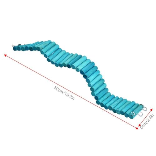 6x50cm Wooden Climbing Ladder, Bendable Metal Core