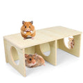 Hamster and Mouse Wooden Tunnel Cage Secret Peep Shed 2-Chamber