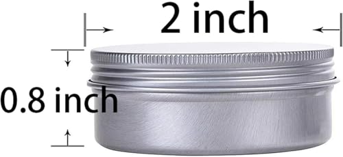 1 Ounce Aluminum Tin Jar Refillable Containers Screw Lid, Silver, 60 Pack - size: 1 Ounce (Pack of 60)