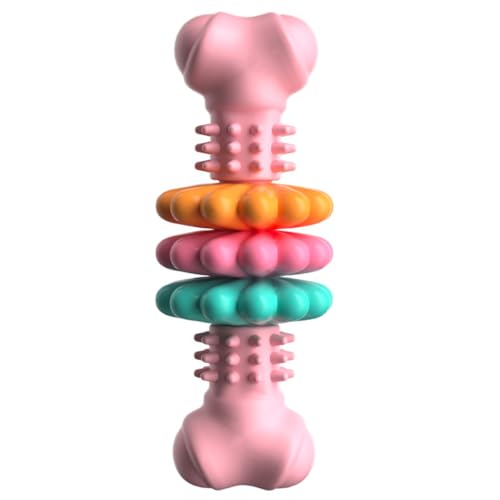 Tough Chew Bone, Indestructible Dog Chew Toys for Aggressive Chewers, Dog Toys for Dental Health & Boredom Relief, (Pink) - color: Pink