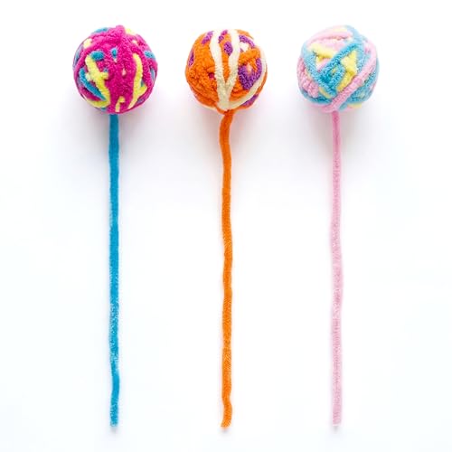 3 Pack Color Random Cat Yarn Balls - color: B