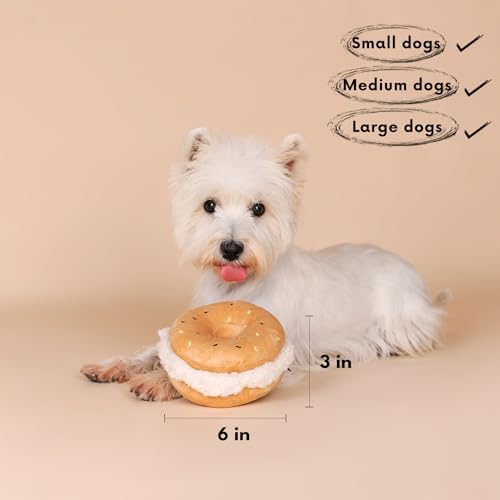CHEWFFON Dog Squeaky Toy, Interactive Bagel Shape Puzzle Toy - style: Bagel
