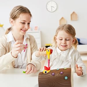 TOP BRIGHT Montessori Toys for 2 Year Old, Magnetic Bird Feeding Game