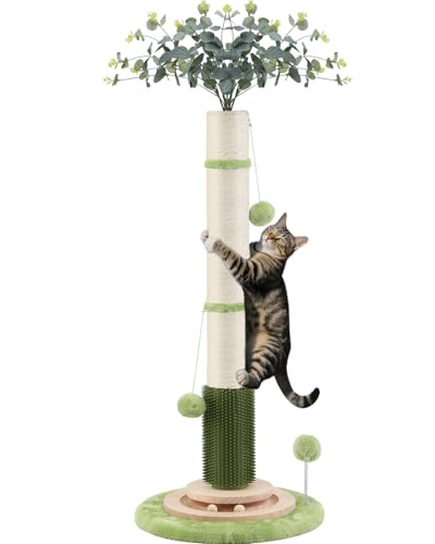 45'' Extra Tall Cat Scratching Post for Large,Heavy Duty Scratcher Tree - color: green-45inch