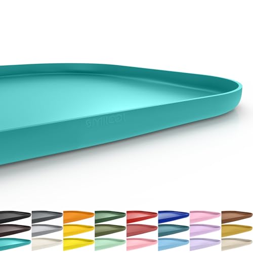 SMILOOL Waterproof Silicone Pet Food Mat with Raised Edge for Dog & Cat - color: Dark Turquoise, size: 24"L x 16"W