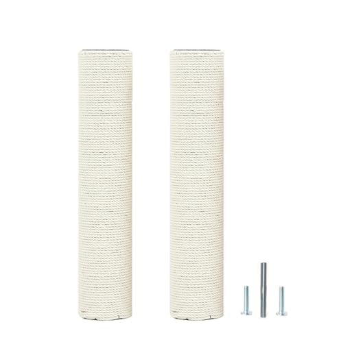 2Pcs M10 Cat Tree Replacement Post - 10mm Bolt Sisal Cat Scratching Post Replacement Pole DIY M10 Bolt Sturdy PVC Tubes Screws Included (4.72 * 15.7") - size: 4.72*15.7"