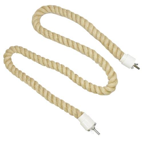 42 Inch Natural Rope (Thick) - Thick Flexible Bendable Climbing Rope Perch Cage Accessory Toy - Sugar Gliders, Squirrels, Degus, Marmosets, Monkeys, Parrots, Birds, Rats & Other Small Pets