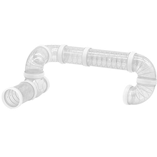 Hamster Tube Set, 8 Pack Transparent Curved Pipe Pet Cage Tunnel Hamster Toy DIY Creative Connection Tunnel External Sports Tube for Mouse Rat and Other Small Animal