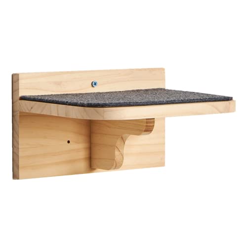 SHENGOCASE 9.8" x 7.1" Solid Wood Wall Mounted Large Cat Step, Cat Wall Furniture, Shelves Stairs Perch - size: 9.8" x 7.1"