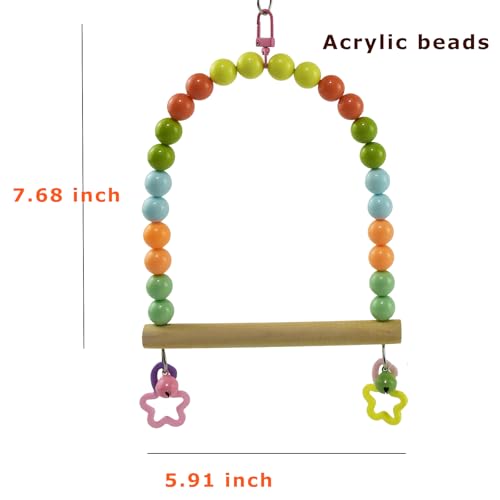 Large Birds Swings Perch, Parakeets Chewing Toy Bird Cage Wooden Stands