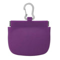 Silicone Dog Treat Pouch for Pet Training One-Hand Access One Cup Silicone Treat Bag with Pull Tab and Auto Closing Lid Treat Pouches for Leash(Color: Purple) - color: Purple