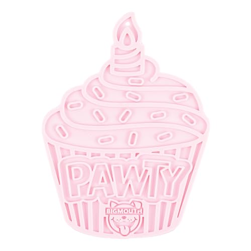 BigMouth Cupcake Silicone Lick Mat for Dogs and Cats, Slow Feeder Enrichment Pad, Dishwasher Safe Anxiety Relief Toy - style: Cupcake