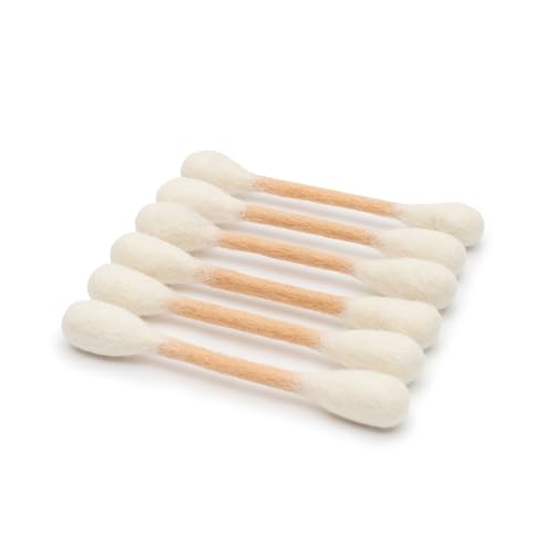 Glaciart One Swabs Cat Toys with Catnip - 6 Pk | Durable for Chew, Cute Cat Toys Interactive Kitty for Boredom, Exercise, & Play | Filled w/Organic Catnip for Anxiety & as Digestive Aid | Gift Idea - color: Beige Swabs, size: Regular