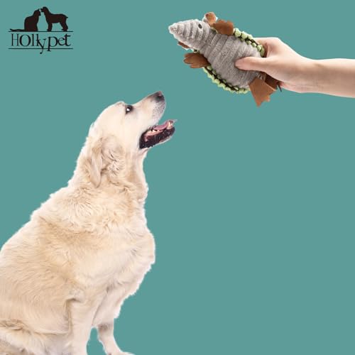 Hollypet Armadillo Squeaky Puppy Dog Toys for Small Medium Dogs, 6" - color: Cantaloupe Green, size: 6 IN