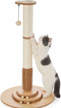 Made4Pets Tall Cat Scratching Post for Indoor Cats with Self Groomer, 33.6" - size: 33.6"H