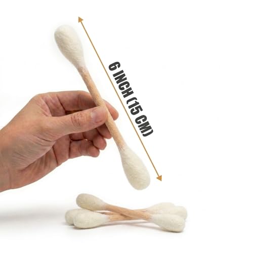 Glaciart One Swabs Cat Toys with Catnip - 12 Pk | Durable for Chew, Cute Cat Toys Interactive Kitty for Boredom, Exercise, & Play | Filled w/Organic Catnip for Anxiety & as Digestive Aid | Gift Idea - color: Beige Swabs 12pcs, size: Regular