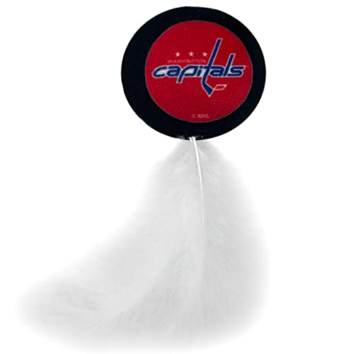 NHL WASHINGTON CAPITALS Plush Cat Toys Set - 3 Piece, Filled with Fresh Catnip. Includes: Jersey, Hockey Puck with Feathers & #1 Fan. Team Logo - color: Washington Capitals