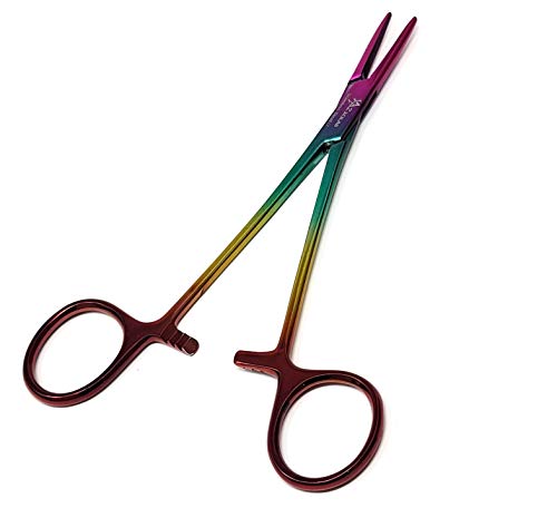 Dog Pet Ear/Nose Hair Puller Grooming Hemostat Locking Forceps Pliers, 5.5" (14cm), Straight (Lava) - color: Lava