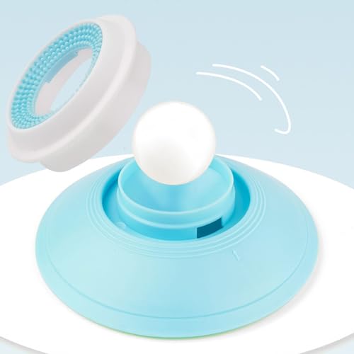 Yosoo Interactive Dog Licking Bowl Enrichment Toy, Suction Cup Base Treat Dispensing Foraging Ball, Teeth Gums Clean Safe Durable Cat Dog Lick Toy, 5.79x2.36in (White) - color: White