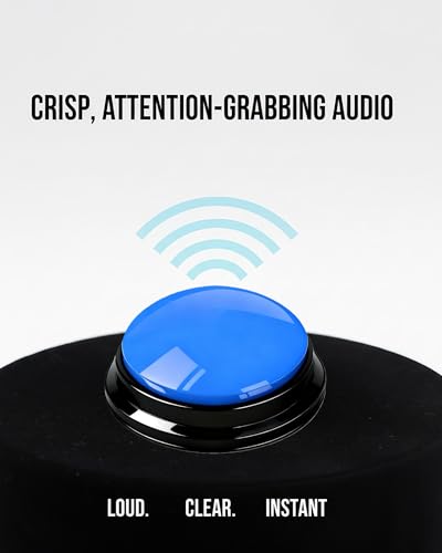 Dog Talk Buttons Voice Recording Button for Communication and Pet Training 30-Second Record & Playback Talking Button for Study, Office, Family, and Kids (Midnight Blue, one) - color: Midnight Blue