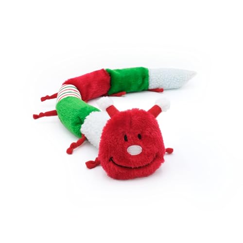 ZippyPaws Holiday Caterpillar Dog Plush Squeak Toy - size: One Size - Christmas