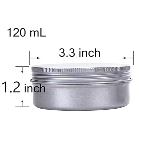 4 Ounce Aluminum Tin Jar Refillable Containers Screw Lid, Silver, 24 Pack - size: 4 Ounce (Pack of 24)