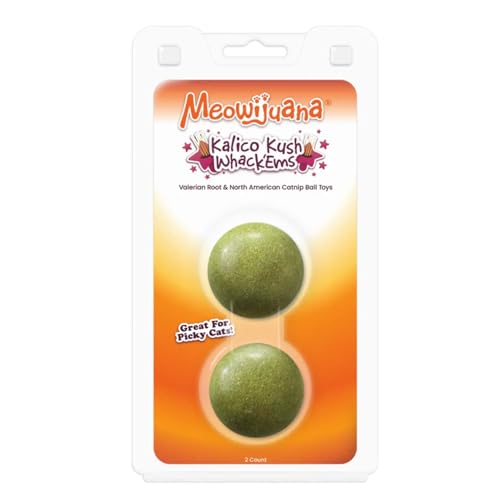 Meowijuana Compressed Catnip Ball Refill, 2-Pack | Kalico Kush - color: Kalico Kush 2pk Refill